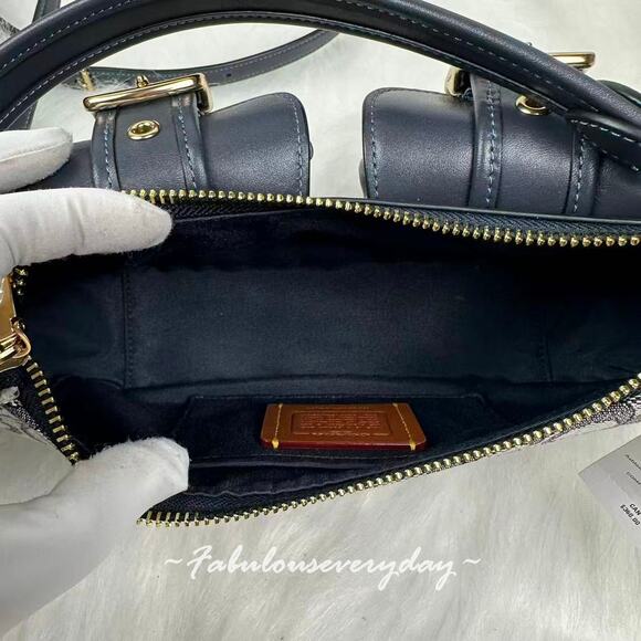 COACH Ashton Shoulder/Crossbody Bag Signature Jacquard CBJ00 Midnight Navy NWT - Picture 7 of 10